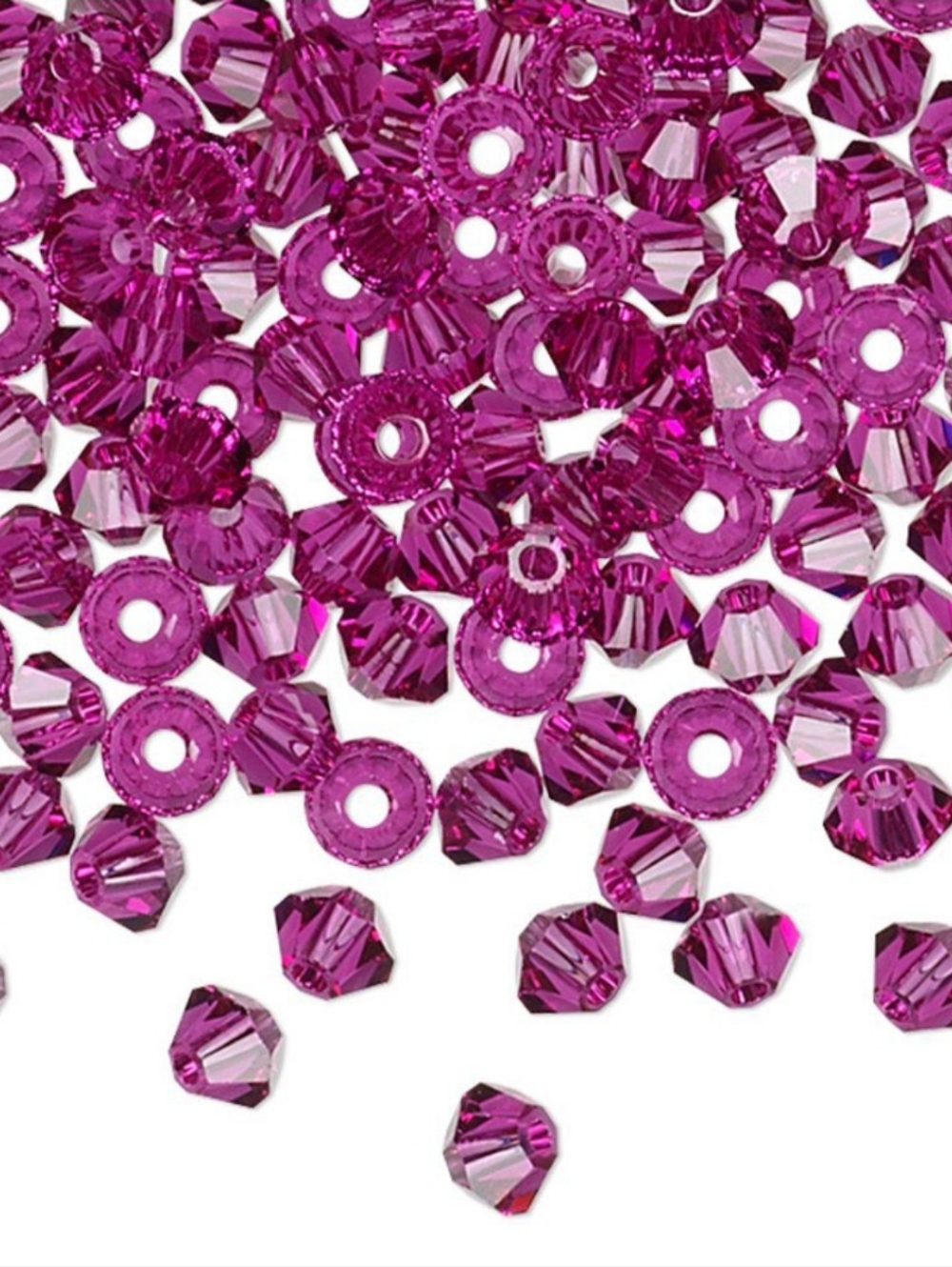1440 Swarovski Fuchsia 5301 Bicone Beads 3mm Transparent
